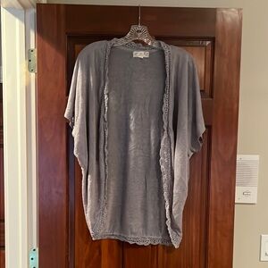 Pink Republic Gray Open-Front Cardigan